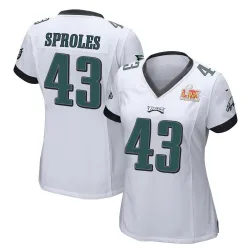 Women's Darren Sproles Philadelphia Eagles No.43 Game Super Bowl LIX Jersey - White