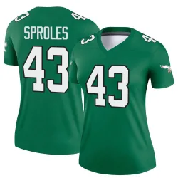 Women's Darren Sproles Philadelphia Eagles No.43 Legend Kelly Alternate Jersey - Green