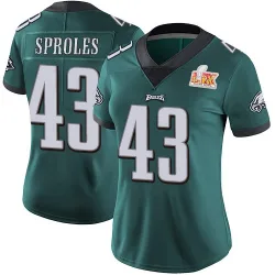Women's Darren Sproles Philadelphia Eagles No.43 Limited Midnight Team Color Vapor Untouchable Super Bowl LIX Jersey - Green