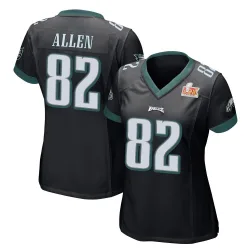 Women's Devon Allen Philadelphia Eagles No.82 Game Alternate Super Bowl LIX Jersey - Black