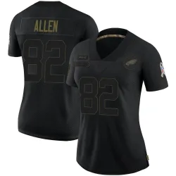 Women's Devon Allen Philadelphia Eagles No.82 Limited 2020 Salute To Service Jersey - Black