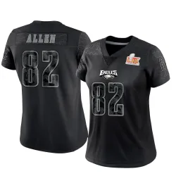 Women's Devon Allen Philadelphia Eagles No.82 Limited Reflective Super Bowl LIX Jersey - Black