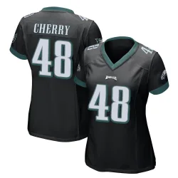 Women's Don Cherry Philadelphia Eagles No.48 Game Alternate Jersey - Black