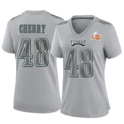 Women's Don Cherry Philadelphia Eagles No.48 Game Atmosphere Fashion Super Bowl LIX Jersey - Gray