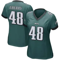 Women's Don Cherry Philadelphia Eagles No.48 Game Team Color Jersey - Green