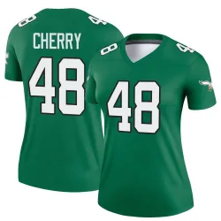 Women's Don Cherry Philadelphia Eagles No.48 Legend Kelly Alternate Jersey - Green