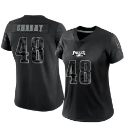Women's Don Cherry Philadelphia Eagles No.48 Limited Reflective Jersey - Black