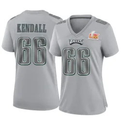 Women's Drew Kendall Philadelphia Eagles No.66 Game Atmosphere Fashion Super Bowl LIX Jersey - Gray