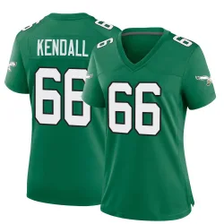 Women's Drew Kendall Philadelphia Eagles No.66 Game Kelly Alternate Jersey - Green