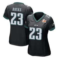 Women's Eli Ricks Philadelphia Eagles No.23 Game Alternate Super Bowl LIX Jersey - Black