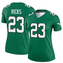 Women's Eli Ricks Philadelphia Eagles No.23 Legend Kelly Alternate Jersey - Green
