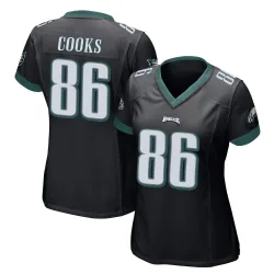 Women's Elijah Cooks Philadelphia Eagles No.86 Game Alternate Jersey - Black