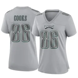 Women's Elijah Cooks Philadelphia Eagles No.86 Game Atmosphere Fashion Jersey - Gray