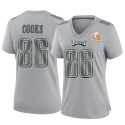 Women's Elijah Cooks Philadelphia Eagles No.86 Game Atmosphere Fashion Super Bowl LIX Jersey - Gray