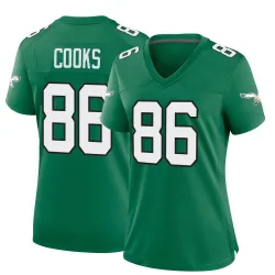 Women's Elijah Cooks Philadelphia Eagles No.86 Game Kelly Alternate Jersey - Green