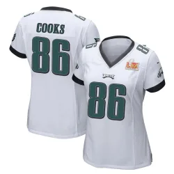 Women's Elijah Cooks Philadelphia Eagles No.86 Game Super Bowl LIX Jersey - White