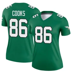 Women's Elijah Cooks Philadelphia Eagles No.86 Legend Kelly Alternate Jersey - Green