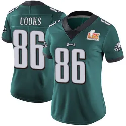 Women's Elijah Cooks Philadelphia Eagles No.86 Limited Midnight Team Color Vapor Untouchable Super Bowl LIX Jersey - Green