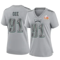 Women's Fletcher Cox Philadelphia Eagles No.91 Game Atmosphere Fashion Super Bowl LIX Jersey - Gray