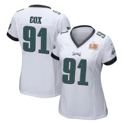 Women's Fletcher Cox Philadelphia Eagles No.91 Game Super Bowl LIX Jersey - White