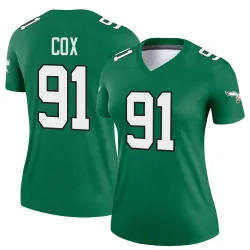 Women's Fletcher Cox Philadelphia Eagles No.91 Legend Kelly Alternate Jersey - Green