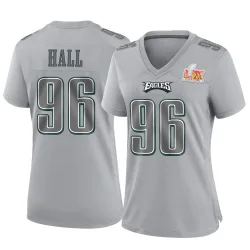 Women's Gabe Hall Philadelphia Eagles No.96 Game Atmosphere Fashion Super Bowl LIX Jersey - Gray