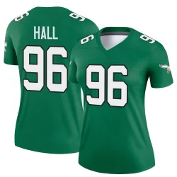 Women's Gabe Hall Philadelphia Eagles No.96 Legend Kelly Alternate Jersey - Green