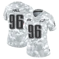 Women's Gabe Hall Philadelphia Eagles No.96 Limited 2024 Salute to Service Jersey - Arctic Camo