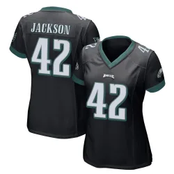 Women's Giles Jackson Philadelphia Eagles No.42 Game Alternate Jersey - Black