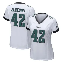 Women's Giles Jackson Philadelphia Eagles No.42 Game Jersey - White