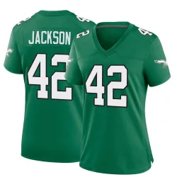 Women's Giles Jackson Philadelphia Eagles No.42 Game Kelly Alternate Jersey - Green