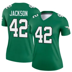 Women's Giles Jackson Philadelphia Eagles No.42 Legend Kelly Alternate Jersey - Green