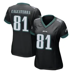 Women's Grant Calcaterra Philadelphia Eagles No.81 Game Alternate Jersey - Black