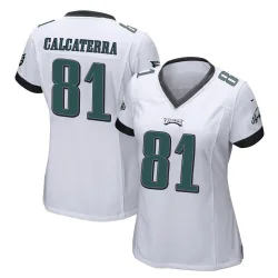 Women's Grant Calcaterra Philadelphia Eagles No.81 Game Jersey - White