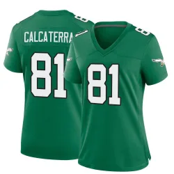 Women's Grant Calcaterra Philadelphia Eagles No.81 Game Kelly Alternate Jersey - Green