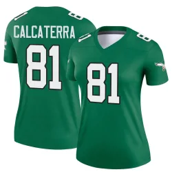 Women's Grant Calcaterra Philadelphia Eagles No.81 Legend Kelly Alternate Jersey - Green