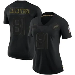 Women's Grant Calcaterra Philadelphia Eagles No.81 Limited 2020 Salute To Service Jersey - Black