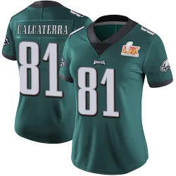 Women's Grant Calcaterra Philadelphia Eagles No.81 Limited Midnight Team Color Vapor Untouchable Super Bowl LIX Jersey - Green