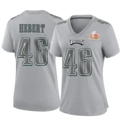 Women's Griffin Hebert Philadelphia Eagles No.46 Game Atmosphere Fashion Super Bowl LIX Jersey - Gray