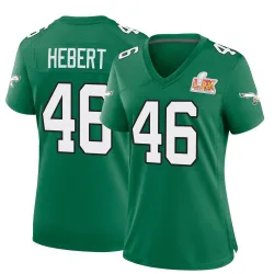 Women's Griffin Hebert Philadelphia Eagles No.46 Game Kelly Alternate Super Bowl LIX Jersey - Green