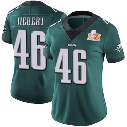 Women's Griffin Hebert Philadelphia Eagles No.46 Limited Midnight Team Color Vapor Untouchable Super Bowl LIX Jersey - Green