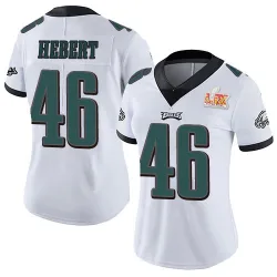 Women's Griffin Hebert Philadelphia Eagles No.46 Limited Vapor Untouchable Super Bowl LIX Jersey - White