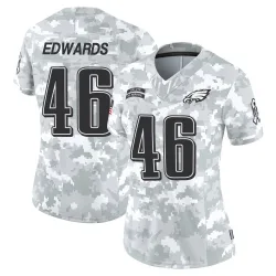 Women's Herman Edwards Philadelphia Eagles No.46 Limited 2024 Salute to Service Jersey - Arctic Camo