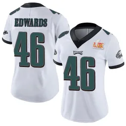 Women's Herman Edwards Philadelphia Eagles No.46 Limited Vapor Untouchable Super Bowl LIX Jersey - White