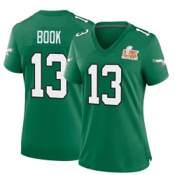 Women's Ian Book Philadelphia Eagles No.13 Game Kelly Alternate Super Bowl LIX Jersey - Green