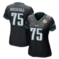 Women's Jack Driscoll Philadelphia Eagles No.75 Game Alternate Super Bowl LIX Jersey - Black
