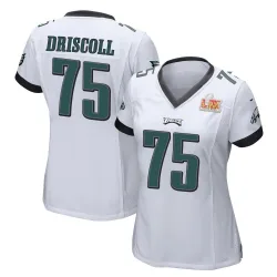Women's Jack Driscoll Philadelphia Eagles No.75 Game Super Bowl LIX Jersey - White