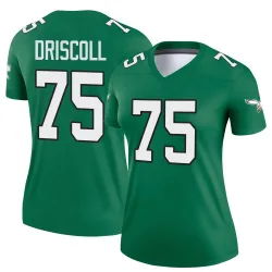 Women's Jack Driscoll Philadelphia Eagles No.75 Legend Kelly Alternate Jersey - Green