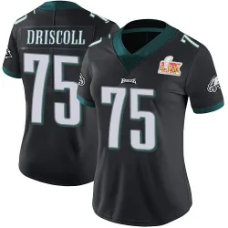 Women's Jack Driscoll Philadelphia Eagles No.75 Limited Alternate Vapor Untouchable Super Bowl LIX Jersey - Black