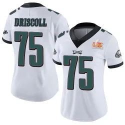 Women's Jack Driscoll Philadelphia Eagles No.75 Limited Vapor Untouchable Super Bowl LIX Jersey - White